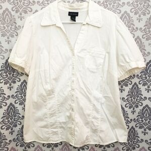 Short-Sleeve Button-Down Blouse